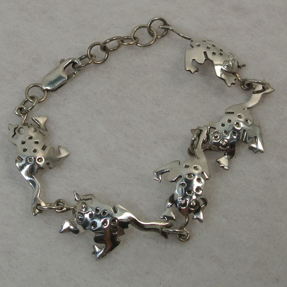 Sterling Silver Leap Frog Bracelet
